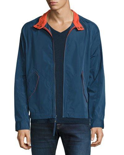 Barracuda Cloth Rain Bomber Jacket, Blue