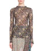 Blossom-print Viscose Georgette Blouse