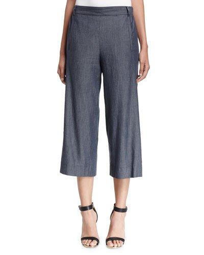 Stretch-knit Cropped Pant, Indigo