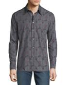 Men's Regular Fit Long-sleeve Rose Printed