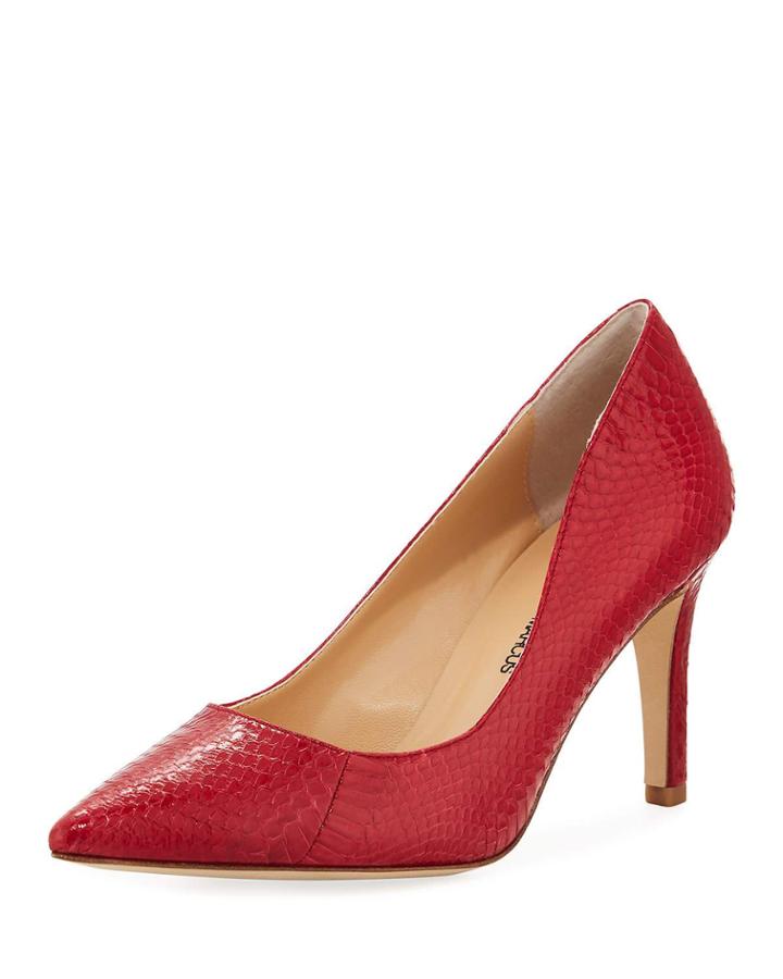 Cissy Snakeskin Pointed Pump,