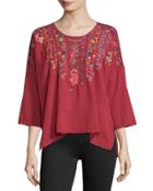 Sima Embroidered Flowy Blouse
