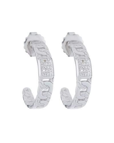 Medium Diamond Pav&eacute; Hoop Earrings