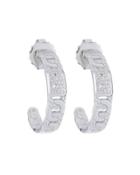 Medium Diamond Pav&eacute; Hoop Earrings