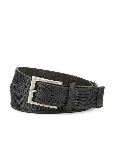Leather-trim Nylon Belt