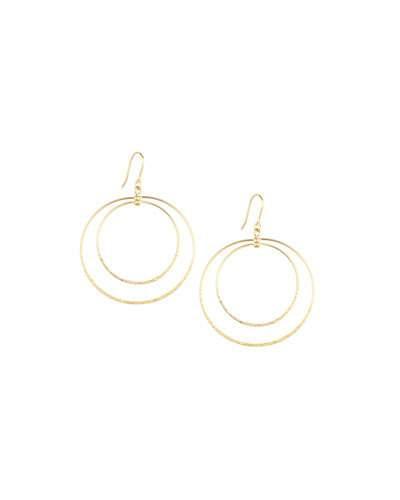 Golden Double-circle Drop Earrings