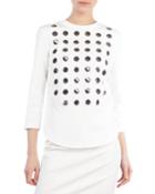 3/4-sleeve 3d Paillettes