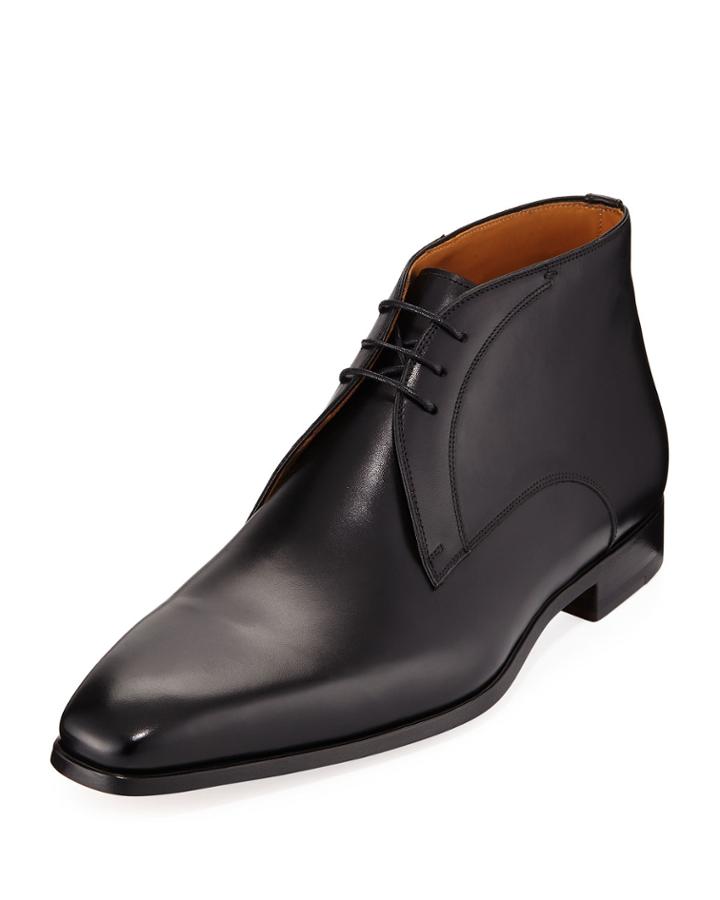 Calf Lace-up Ankle Boot