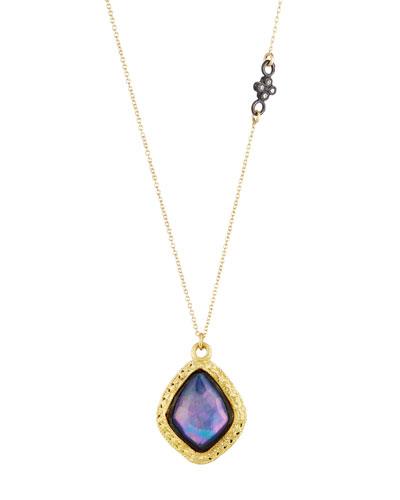 Old World Sapphire Triplet Kite Pendant Necklace