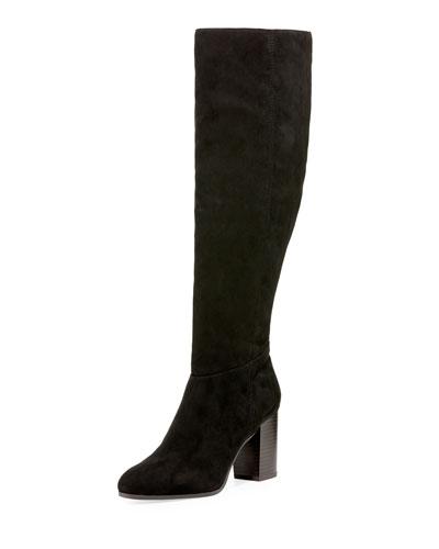 Sibley Suede Knee-high Boot, Black