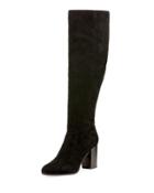 Sibley Suede Knee-high Boot, Black