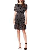 Polka Dot Metallic Fit-&-flare Dress