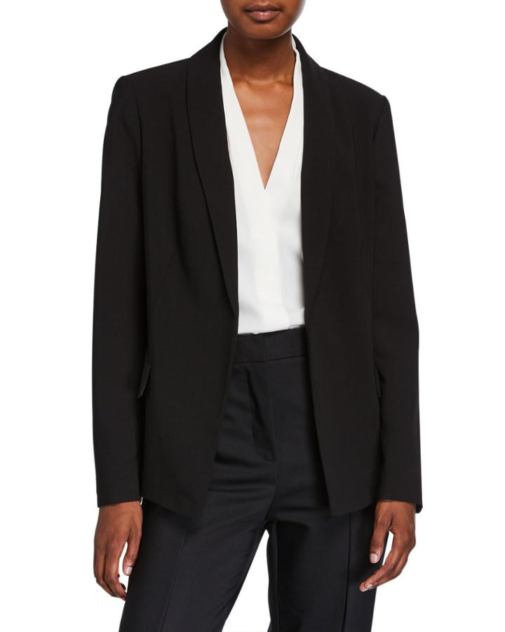 Shawl Collar Kiss-front Blazer