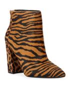 Micro Tiger-print Ankle Booties