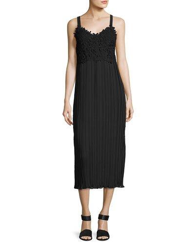 Posy Lace Strappy Maxi Dress, Black