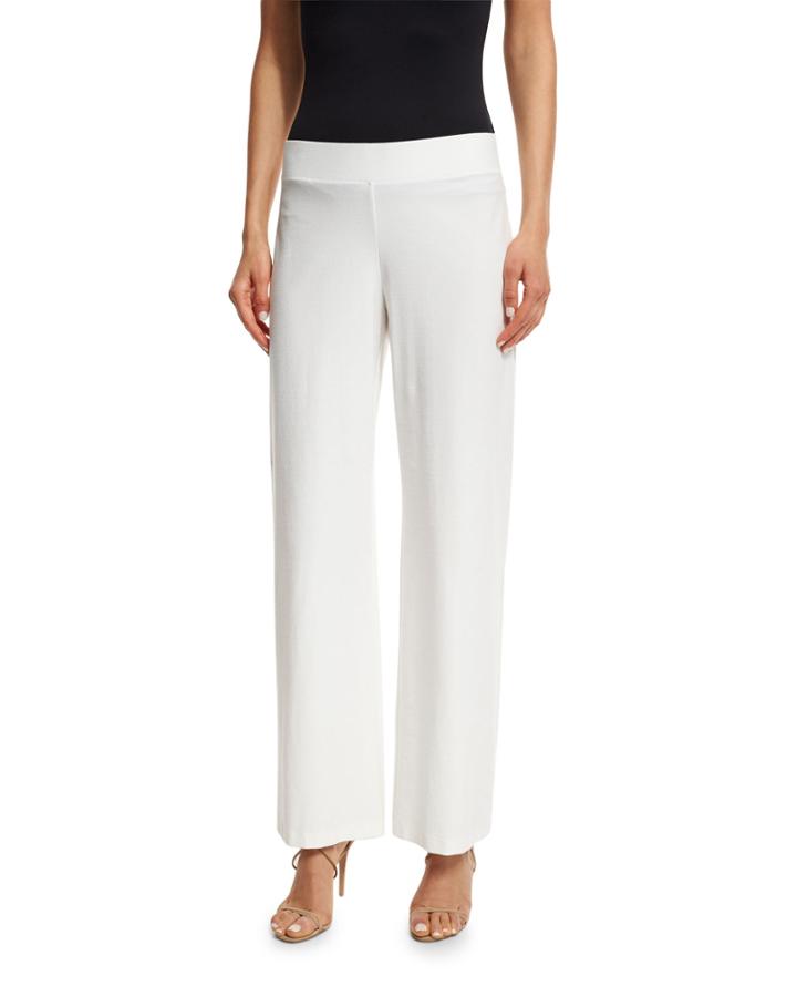 Petite Washable Crepe Modern Wide-leg Pants