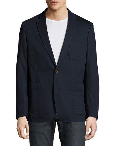Two-button Textured Blazer, Navy