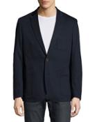 Two-button Textured Blazer, Navy