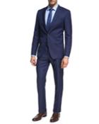 Micro-stripe Wool Two-piece Suit, Bright Navy
