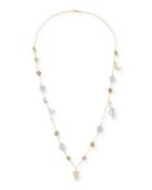 Pyrite & Crystal Station Necklace In Golden