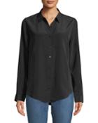 Satin Button-down Blouse