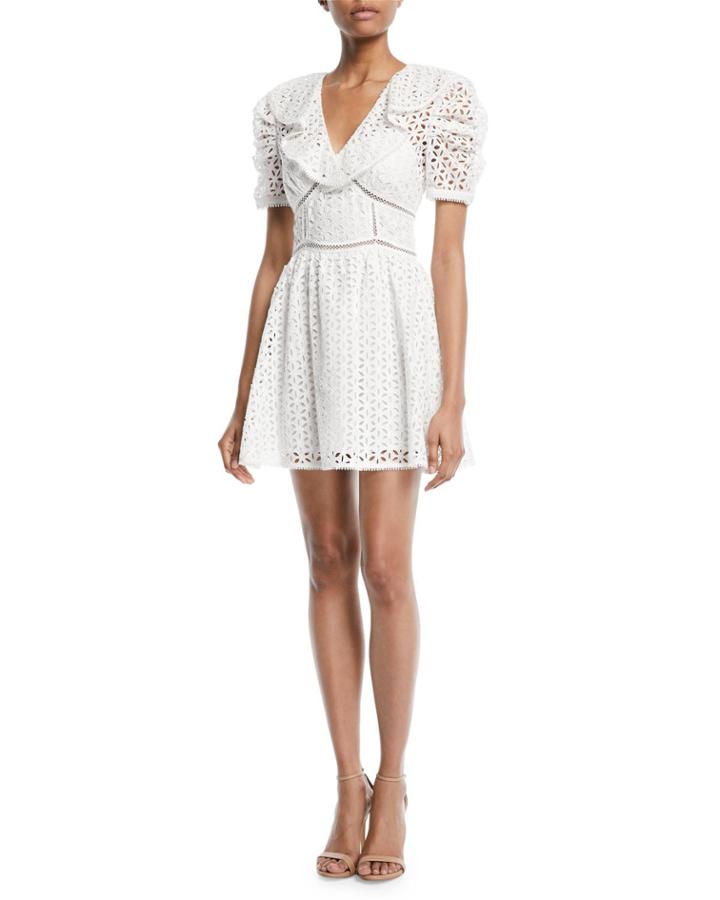 Broderie Anglaise Cotton Puff-sleeve