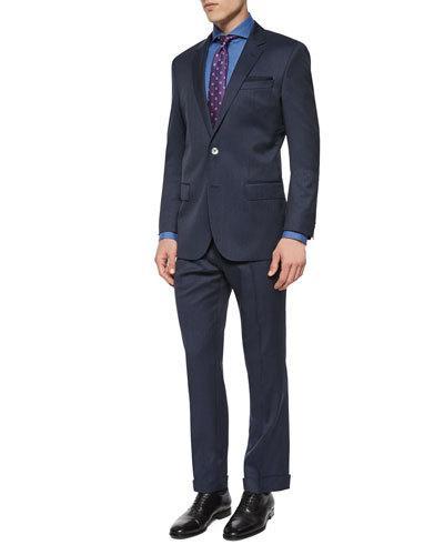 Slim Fit Striped Two-piece Wool