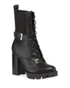 Govern Lace-up Leather Buckle Booties
