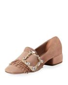 Suede Jewel-buckle