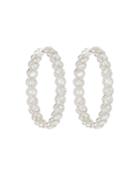 18k White Gold Rose-cut Diamond Hoop Earrings