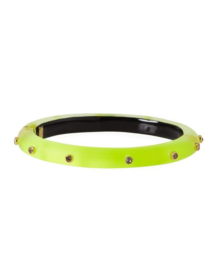 Neo Bohemian Crystal Rivet Slim Bangle, Yellow