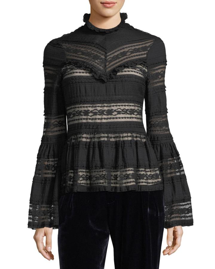 Monique Mock-neck Bell-sleeve