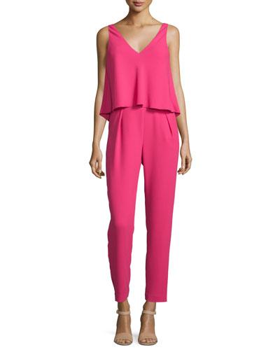 Sleeveless V-neck Popover Jumpsuit