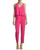 Sleeveless V-neck Popover Jumpsuit