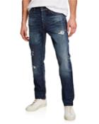 Men's Sartor Ripped Moto Jeans With Zip Detail
