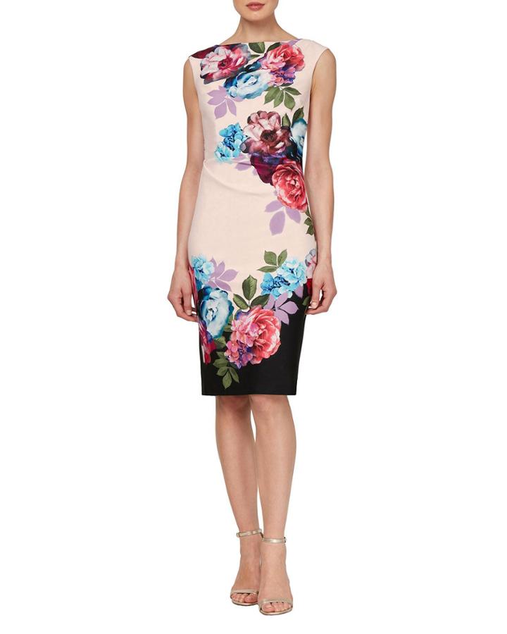 Floral-print Sleeveless Knee-length