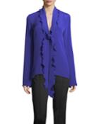 Ruffled Scarf-neck