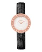 My Way 28mm Rose Gold Ip Diamond Watch With Black
