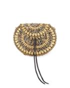 Cleo Golden Leaves Beaded Round