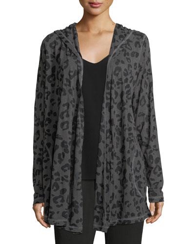 Leopard-print Hooded Cardigan