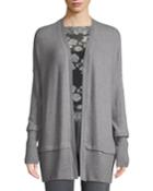 Brushed-jersey Open-front Cardigan