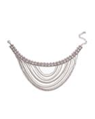 Odion Layered Chain Statement Necklace, Pink