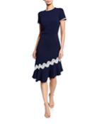 Dinan Short-sleeve Asymmetric Crepe Dress