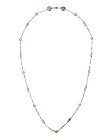 Color Classics Long Aqua Chalcedony Station Necklace