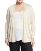 Long-sleeve Drawstring Cardigan, Cream,
