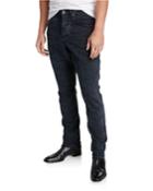 Men's Dark Denim Whiskered Jeans
