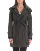 Thermotech Trench Coat With Faux-leather Trim