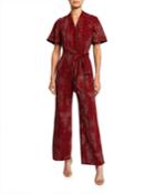 Faux-wrap Printed Jumpsuit