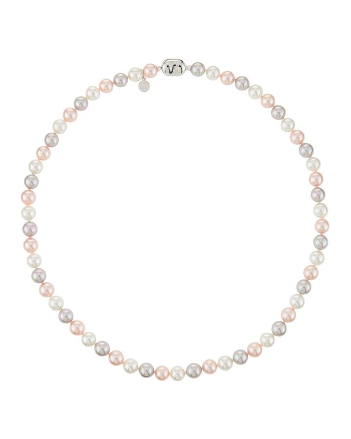 Multihued Pearl Strand Necklace