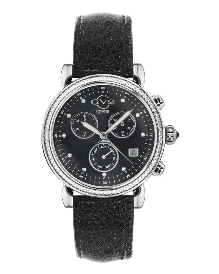 37mm Marsala Chronograph Watch With Leather